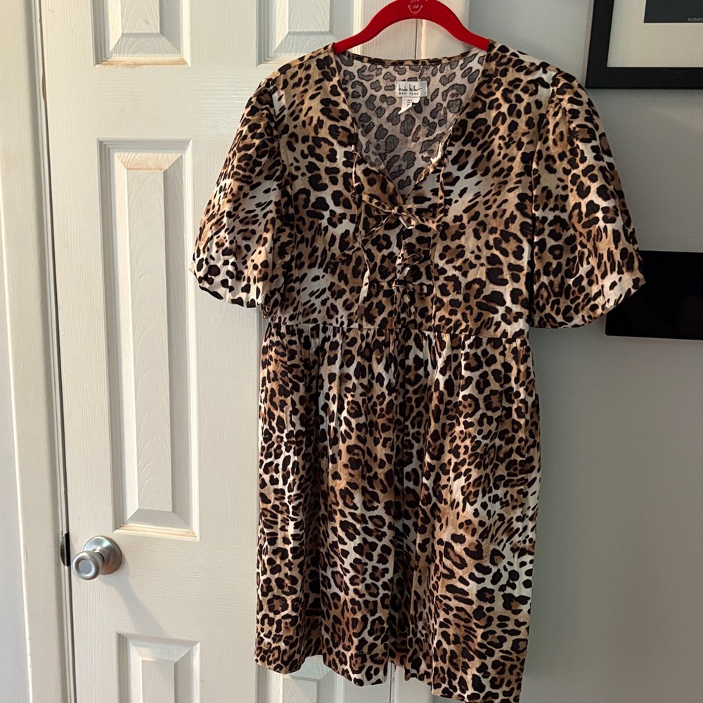 Nicole Miller Leopard Print Mini Dress SM